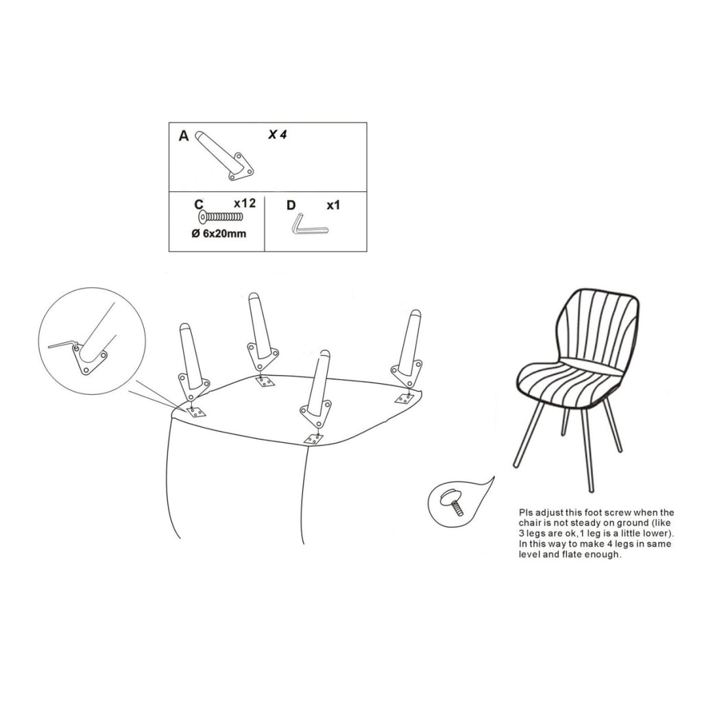 Sedia Paris Space nera e oro in velluto — set 2 pezzi