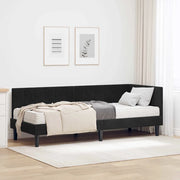 Struttura Letto Angolare con Materasso 2 pz-Giroletto con materasso Nero Velluto 980336