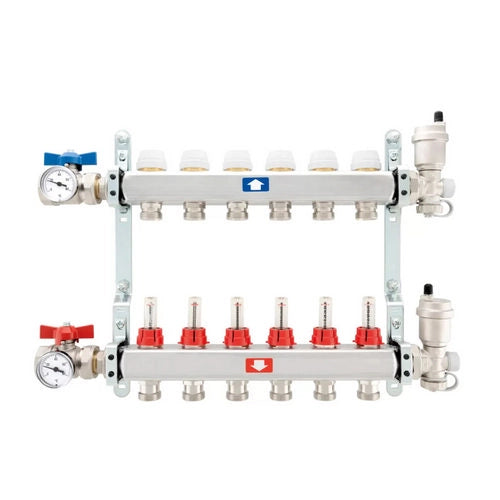 COLLETTORE PREMONTATO COMPLETO CON FLUSSIMETRI- 6 vie  1x3/4- ITAP- pezzi 1