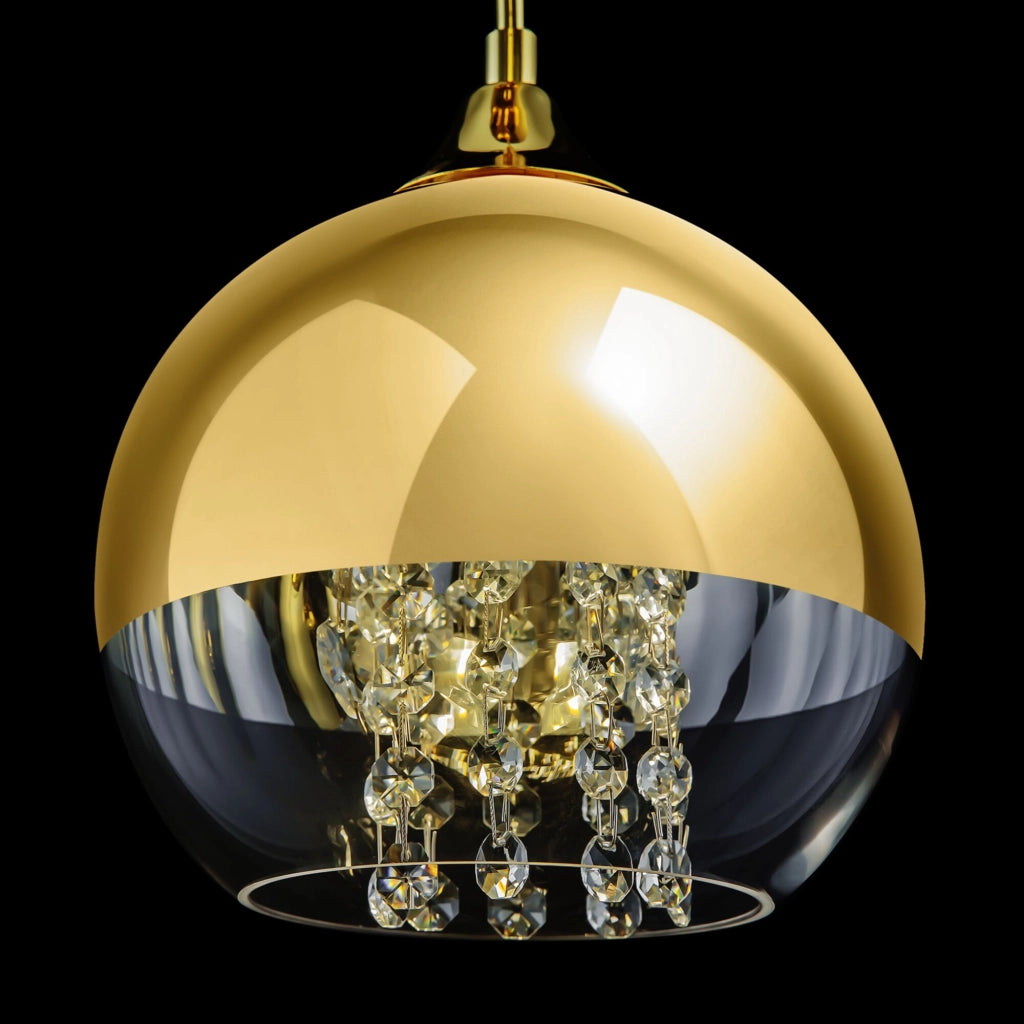 Lampadario Maytoni Fermi 5 luci vetro cristalli ottone