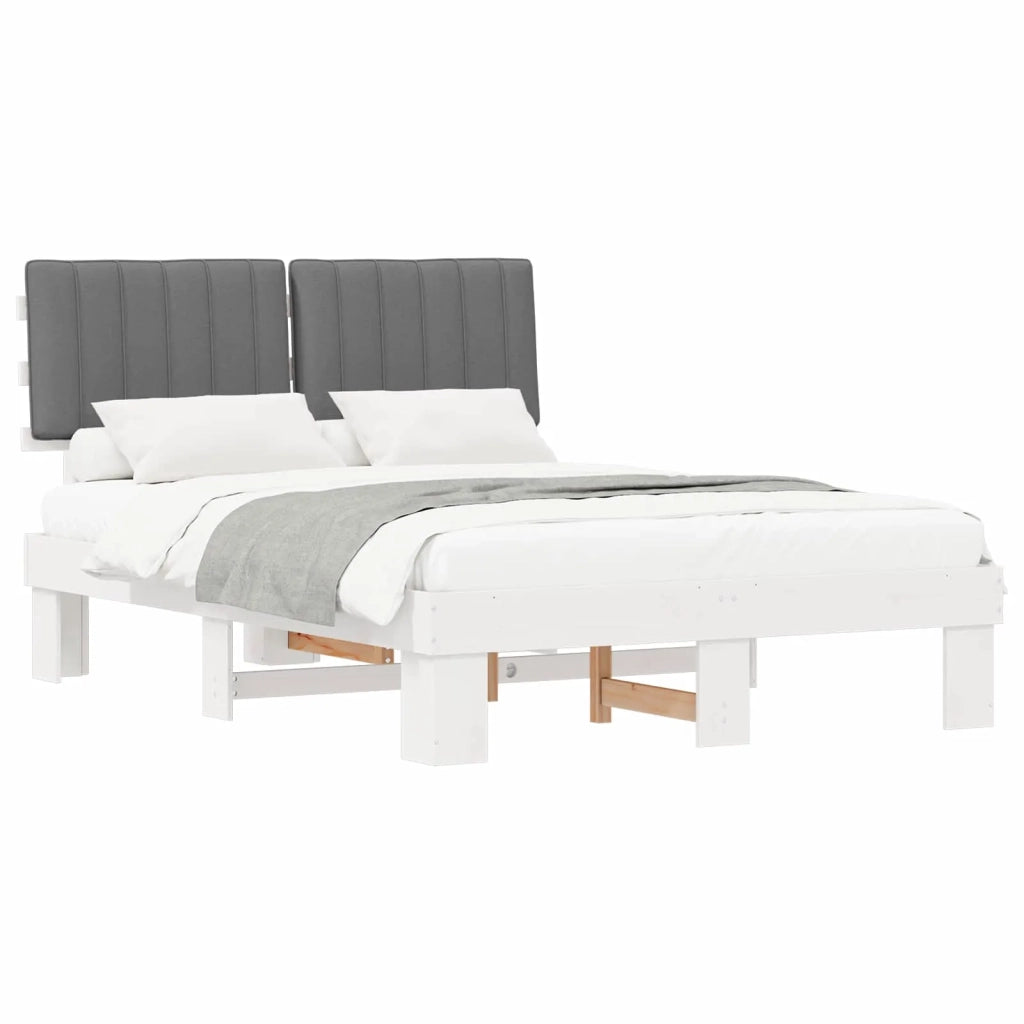 Letto con Testiera Rivestita-Struttura Letto con Testiera Grigio chiaro 140 x 200 cm 923010