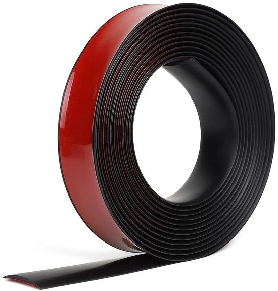 Profilo di transizione autoadesivo - Nero - Listello per porte - PVC - Per pavimenti e porte - Adatto per pavimenti di case 4 cm larghi 6 metri.