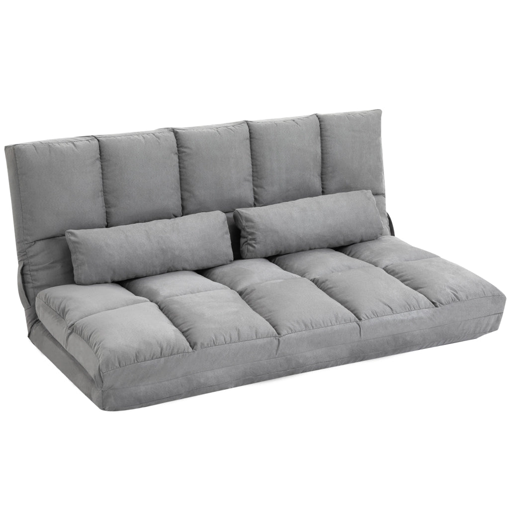 Divano Letto 2 Posti Reclinabile ¨C Xylo ¨C Tessuto Grigio Chiaro 130x73x60 cm
