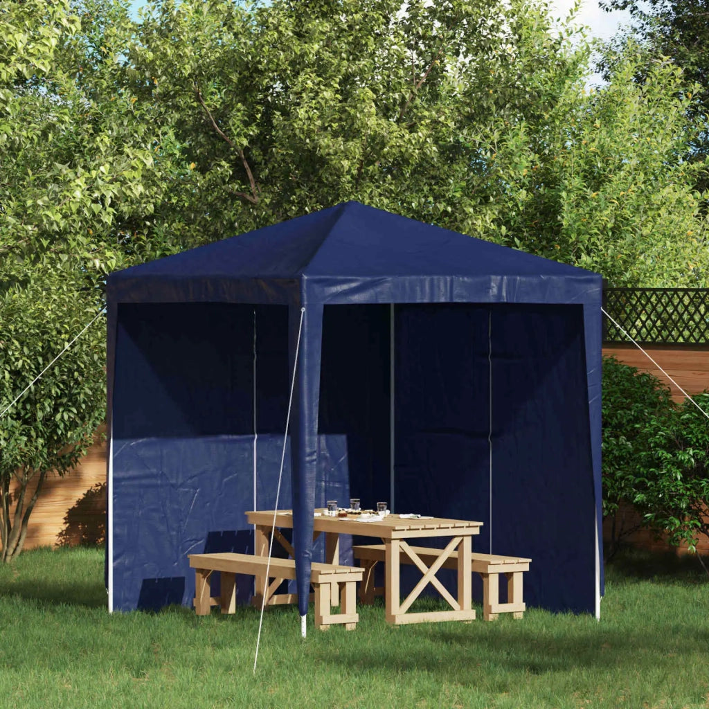 Parete per tenda da festa 2 pcs-Pannello laterale tenda da festa Blu 200 x 195 cm PE e Acciaio