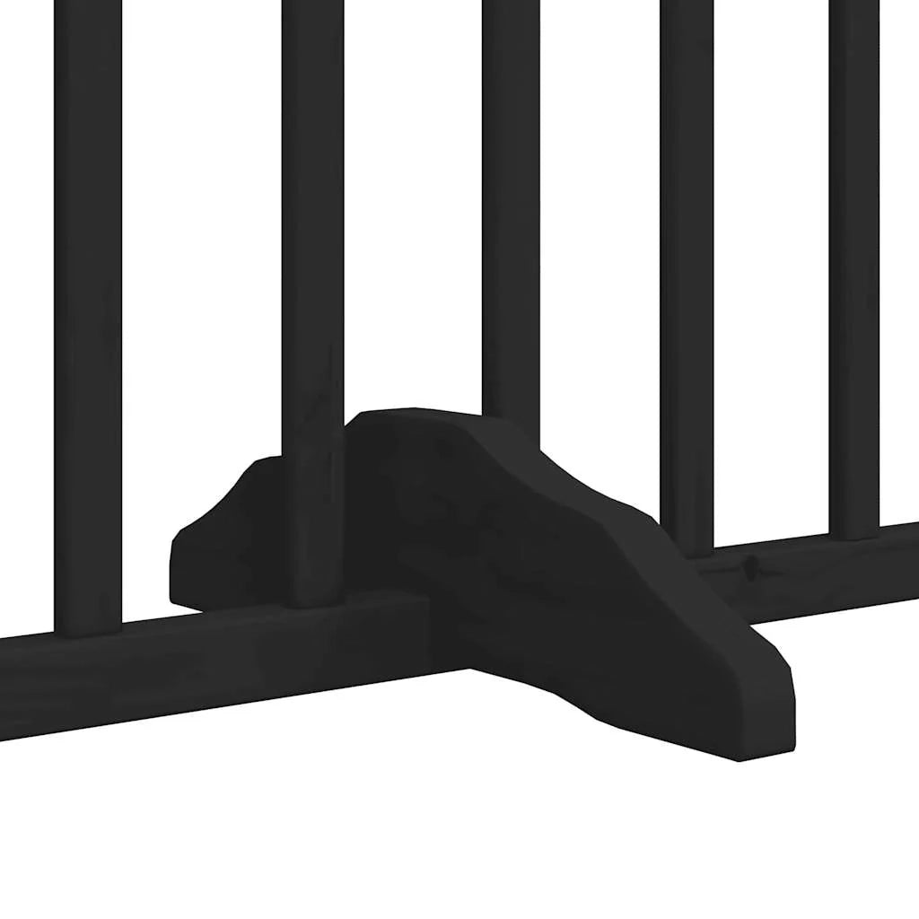 Cancelletto di sicurezza per animali domestici porta pieghevole 6 pannelli legno di pioppo nero 02_0023225