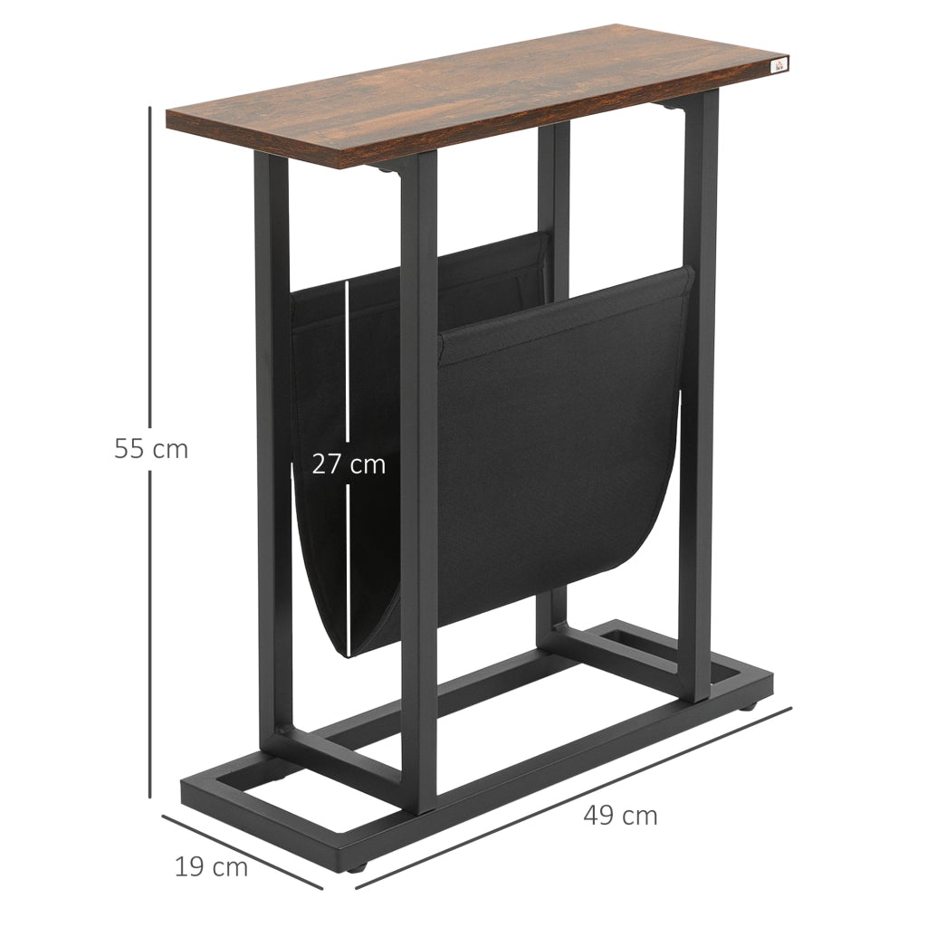 Tavolino da notte design moderno ¨C Minimal ¨C nero scuro, acciaio, 49x19x55 cm