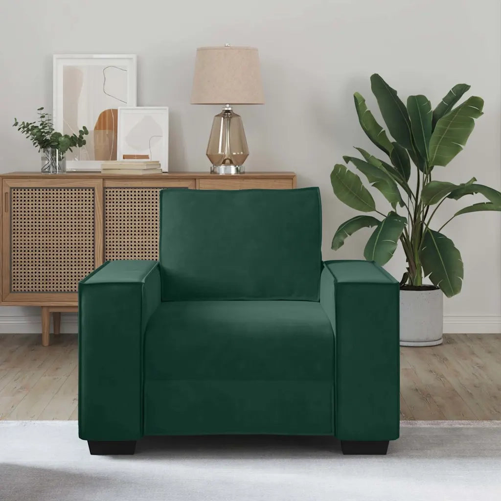 Divano Sedia Verde Scuro 100x78x84 cm Velluto 4105002