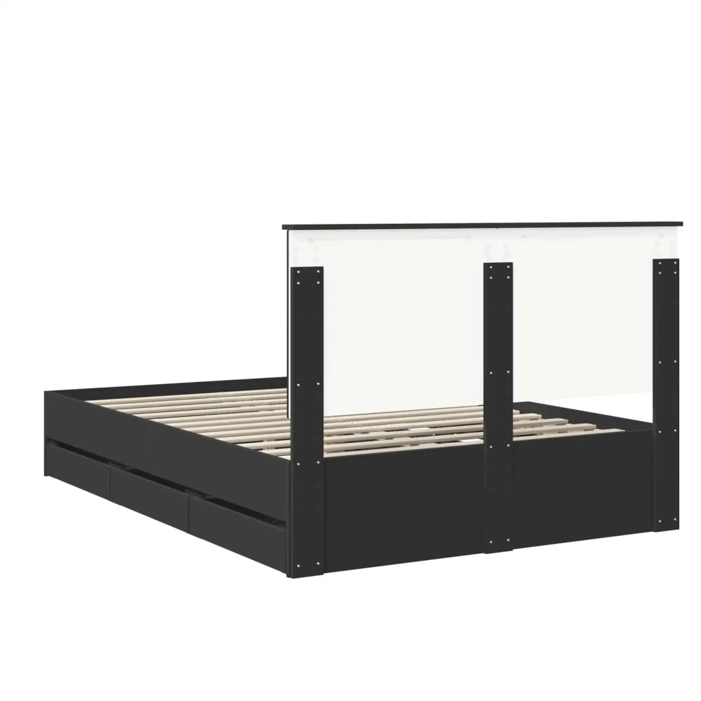 Struttura del letto Nero 140 x 190 cm Legno Ingegnerizzato 3411118