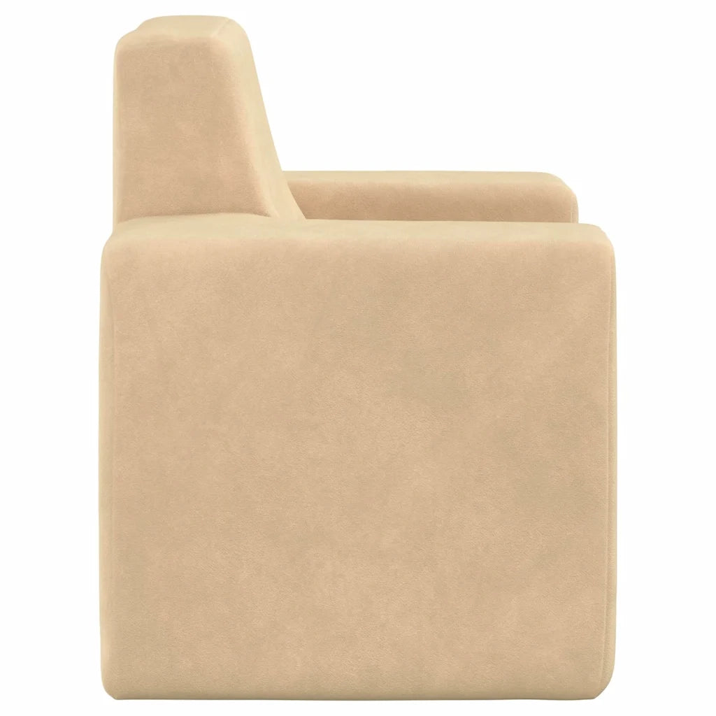 Divano per Bambini Crema in Morbido Peluche 341836