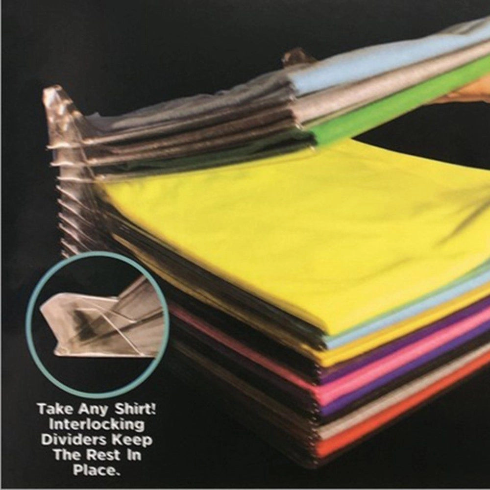 Trade Shop - Organizer Per Magliette Salvaspazio T-shirt Pieghevole Cabina Armadio Cassetto -