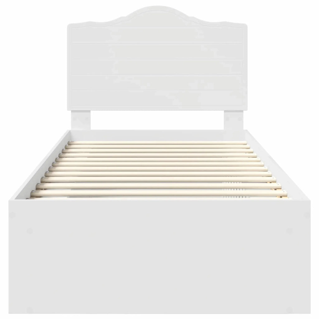 Letto singolo | Letto per adulti | Struttura del letto Bianco 100 x 200 cm Pino massello
