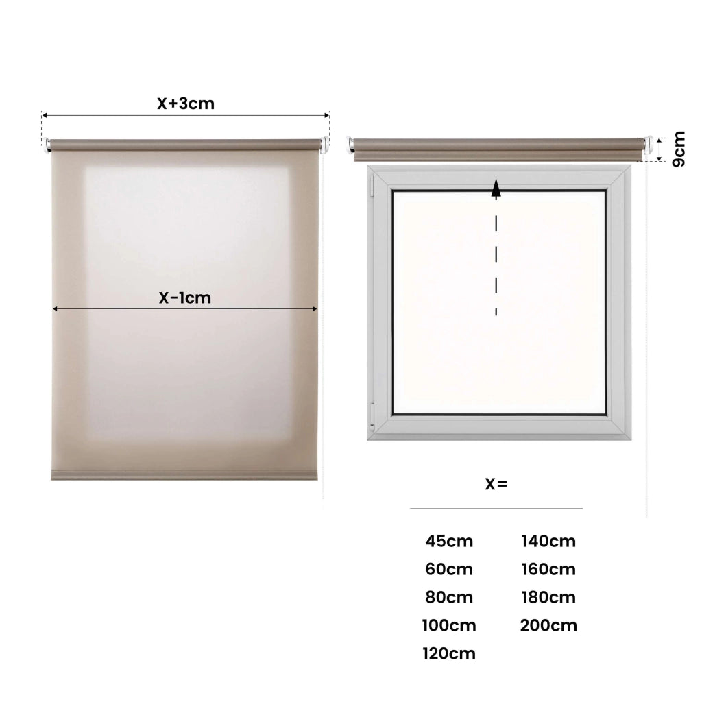 Tenda a Rullo Filtrante per finestre e porte Sabbia 160x180 cm