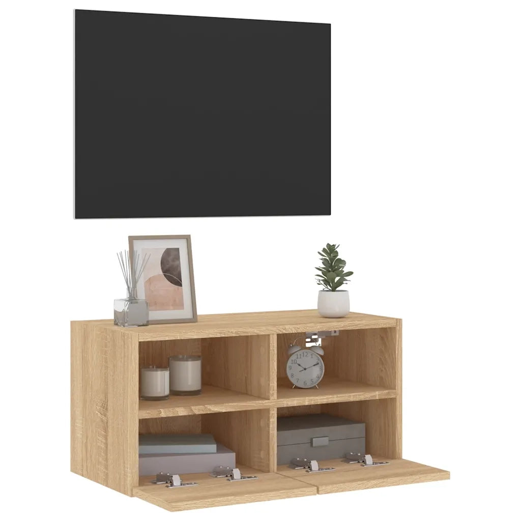 Mobile TV a Parete Rovere Sonoma 60x30x30 cm Legno Multistrato 836858