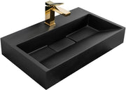 Conglomeraato Wastafello - Nero - 60 rettangolare - 60x37x10cm