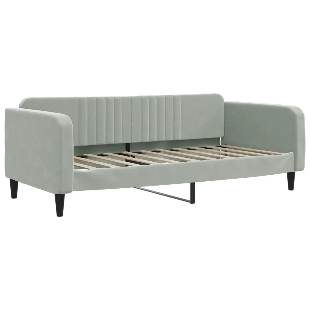 Letto da Giorno Grigio Chiaro 100x190 cm in Velluto 354104