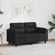 Divano a 2 Posti-Sofa 2 Posti Nero 120 cm in Tessuto Microfibra