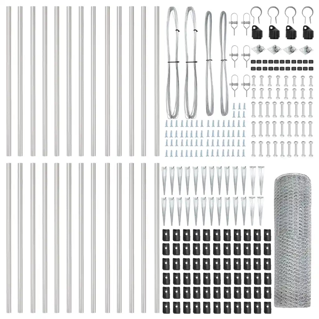Palo della recinzione Argento 50 x 0,6 m (rete da 13 mm)