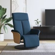 Poltrona Reclinabile con Poggiapiedi Blu in Tessuto 356528