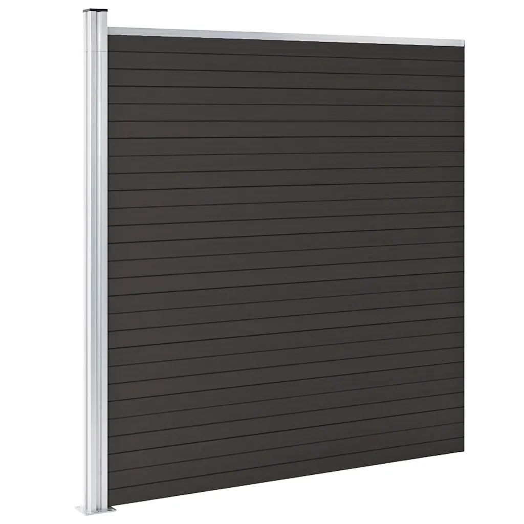 Pannello di recinzione | Recinzione da Giardino in WPC 175x186 cm Nero