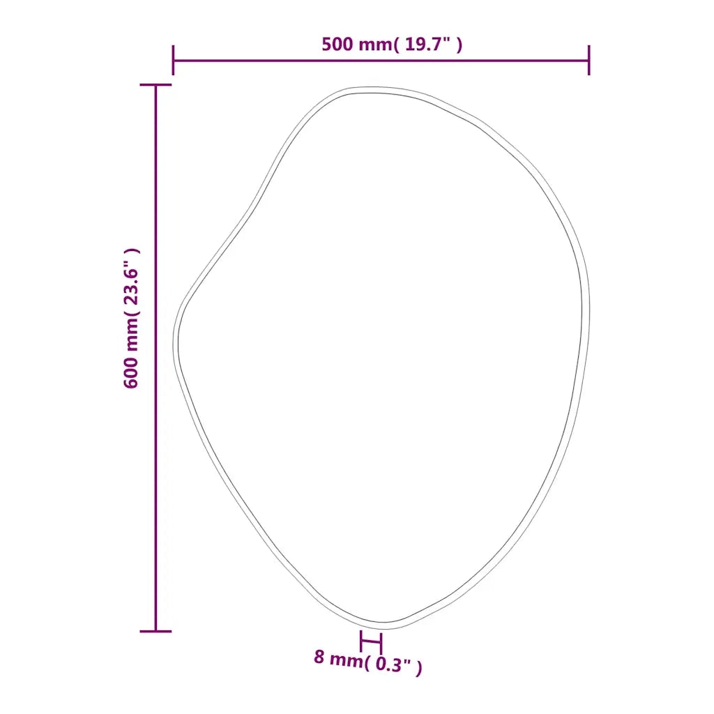 Specchio da Parete-Specchio a muro Argento 60x50 cm 142450