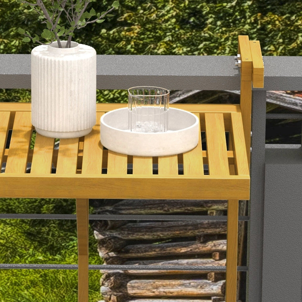 Tavolino Pieghevole Regolabile ¨C Zephmum ¨C Legno Naturale 50x50x50
