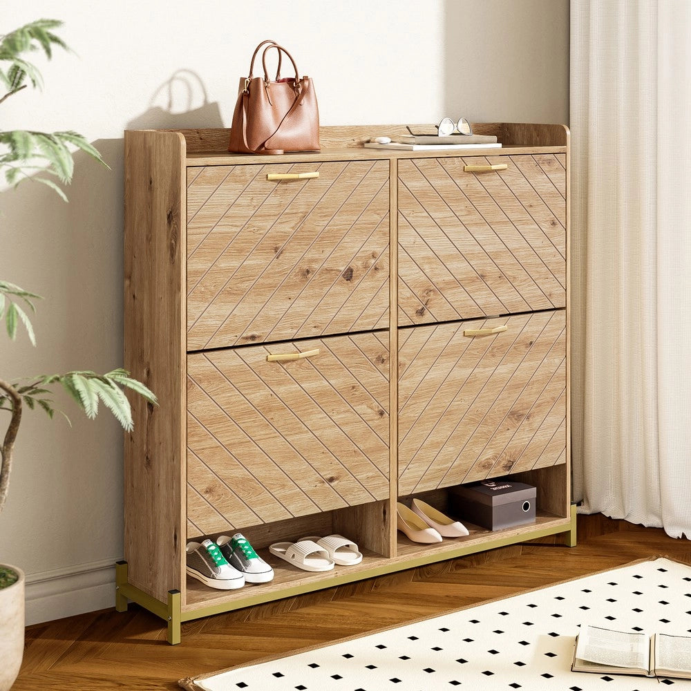Scarpiera con Ante in Legno ¨C MINIMAL ¨C Portascarpe Salvaspazio per Ingresso e Corridoio