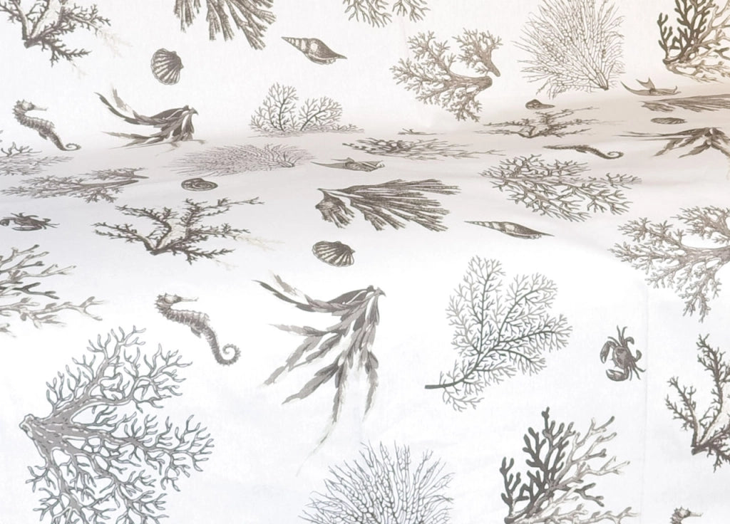 Telo Arredo Granfoulard Copritutto Cotone Made Italy Vari Disegni Arredatutto Copriletto Multiuso - 1 Piazza - Corallo Tortora