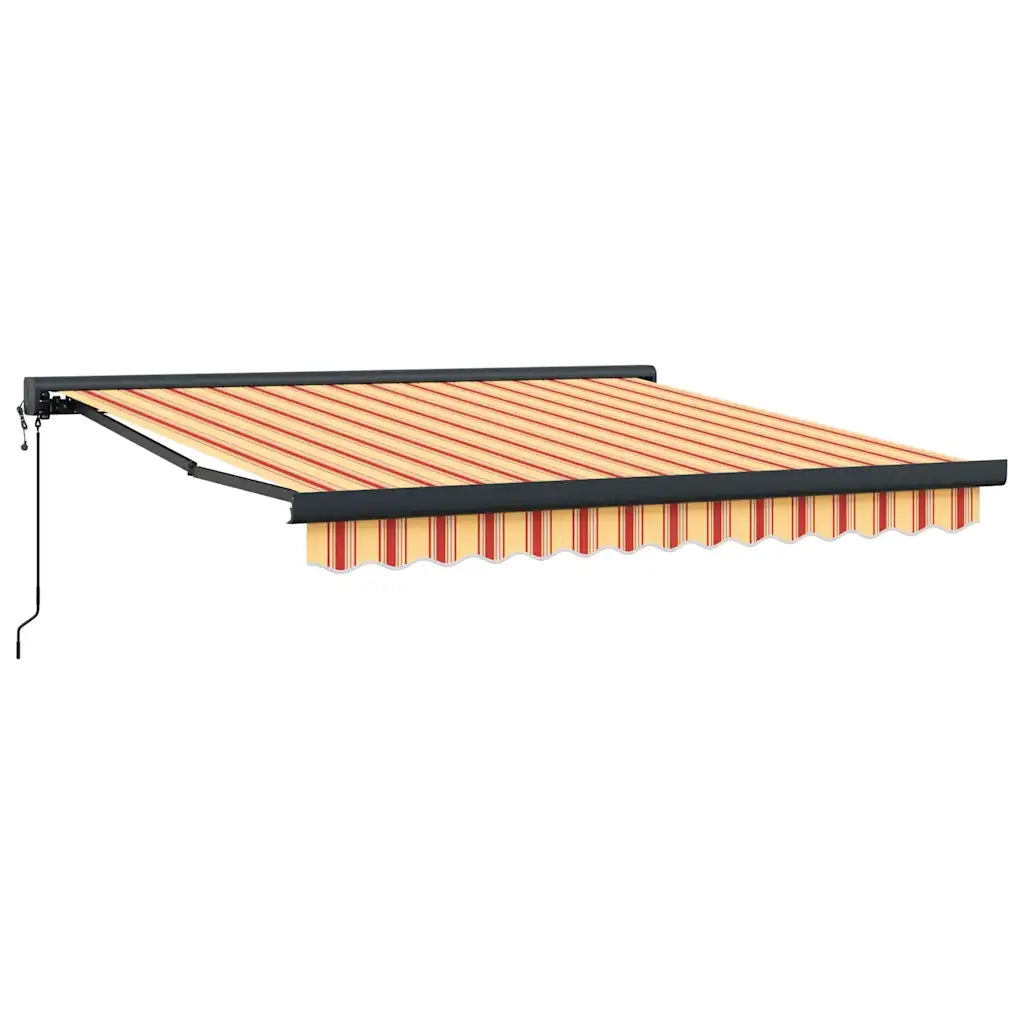 Tenda retrattile Giallo e Bianco con Struttura Antracite 3154606