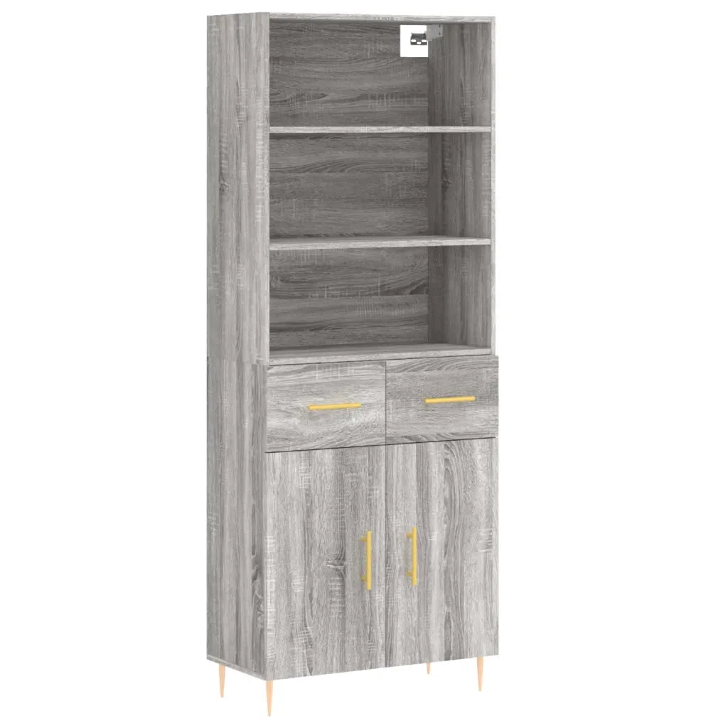 Credenza | Madia | Buffet da pranzo | Armadio da pranzo Grigio Sonoma 69,5x34x180 cm in Legno Multistrato