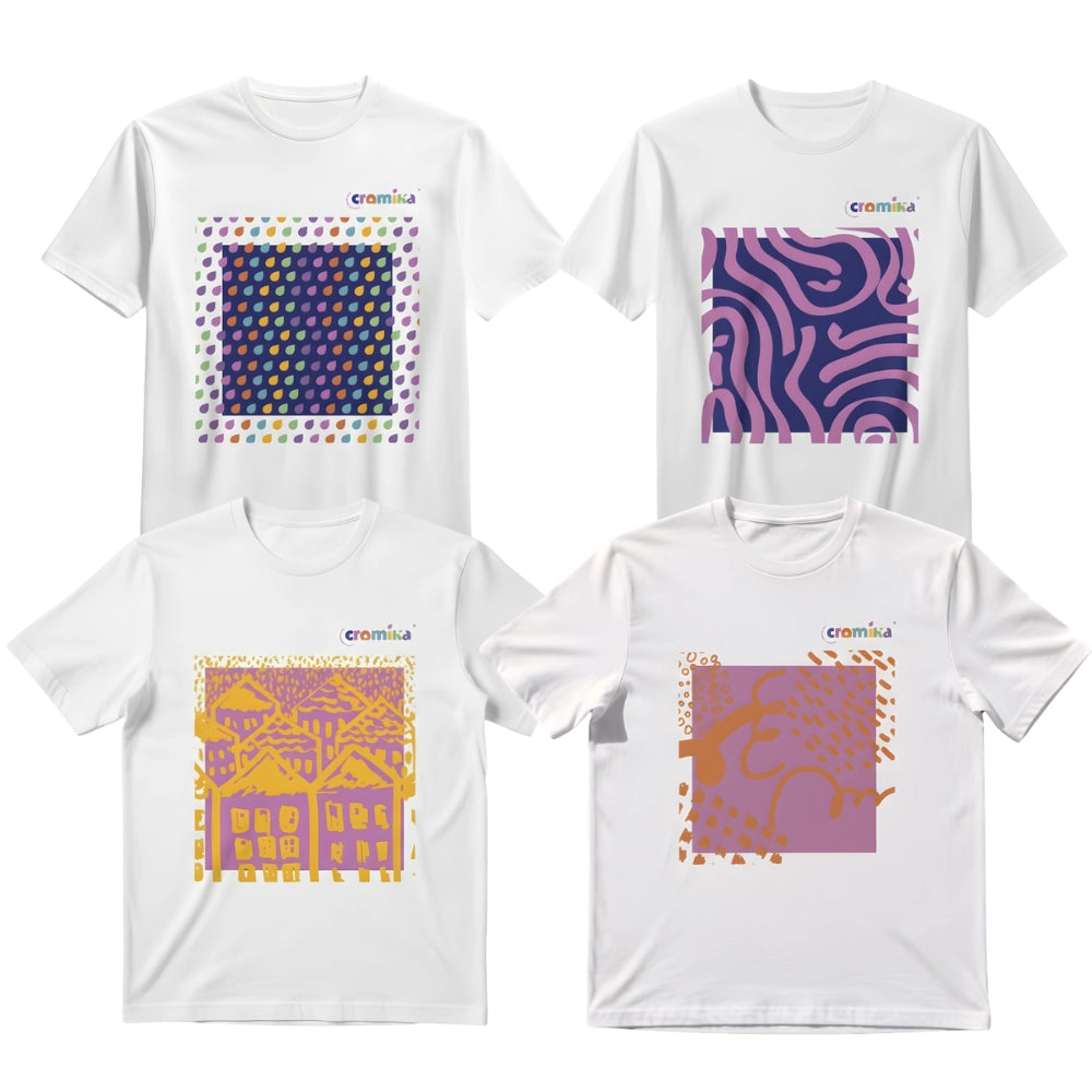 T-shirt cromika arte e colore in cotone naturale *** misura extralarge - xl, modello cromika waves, confezione 1