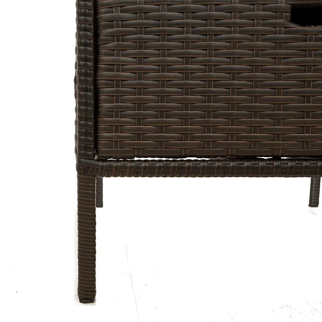 Mobile contenitore da giardino per esterni 55 x 59 x 80 cm grande capacità resistente resina intrecciata marrone 02_0047425