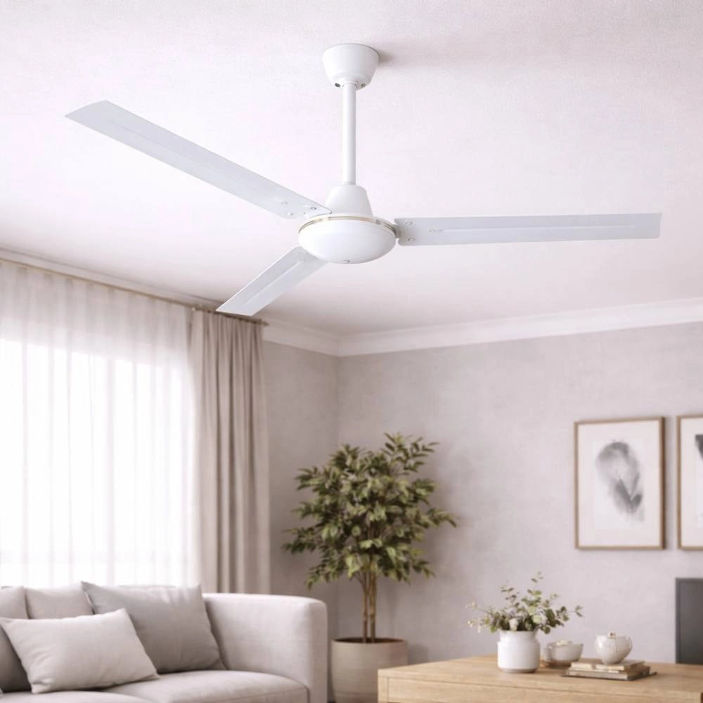 Ventilatore da soffitto industriale zephir zfs8120 70w bianco 3 pale *** diametro 120 centimetri, confezione 1