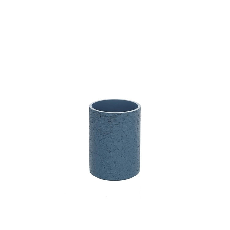 Portaspazzolino blu pastello linea Arizona in poliresina design moderno Feridras