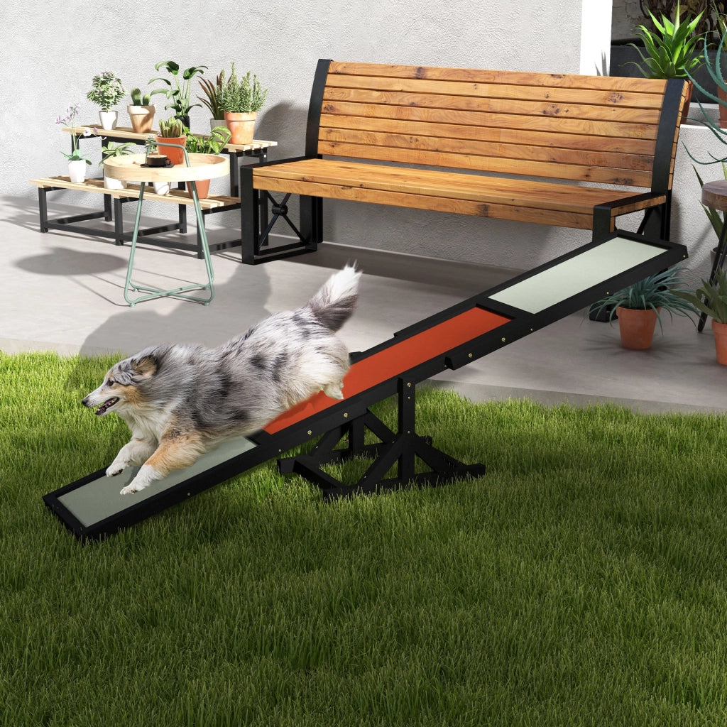 Agility Sport per Cane con Altalena ¨C zephmum ¨C Legno di Abete Grigio Nero