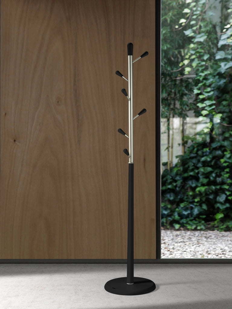 Attaccapanni Herdasa legno di faggio finitura nero 190x37x37