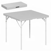 Tavolo da Campeggio Pieghevole ¨C Xylo ¨C Regolabile 2 Altezze HDPE Metallo 86x86x74cm Grigio Scuro