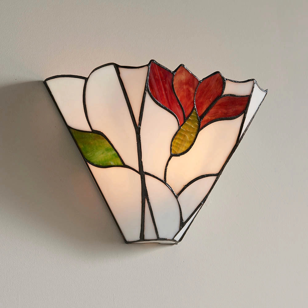 Applique Tiffany Botanica vetro floreale multicolor 1xE14 40W
