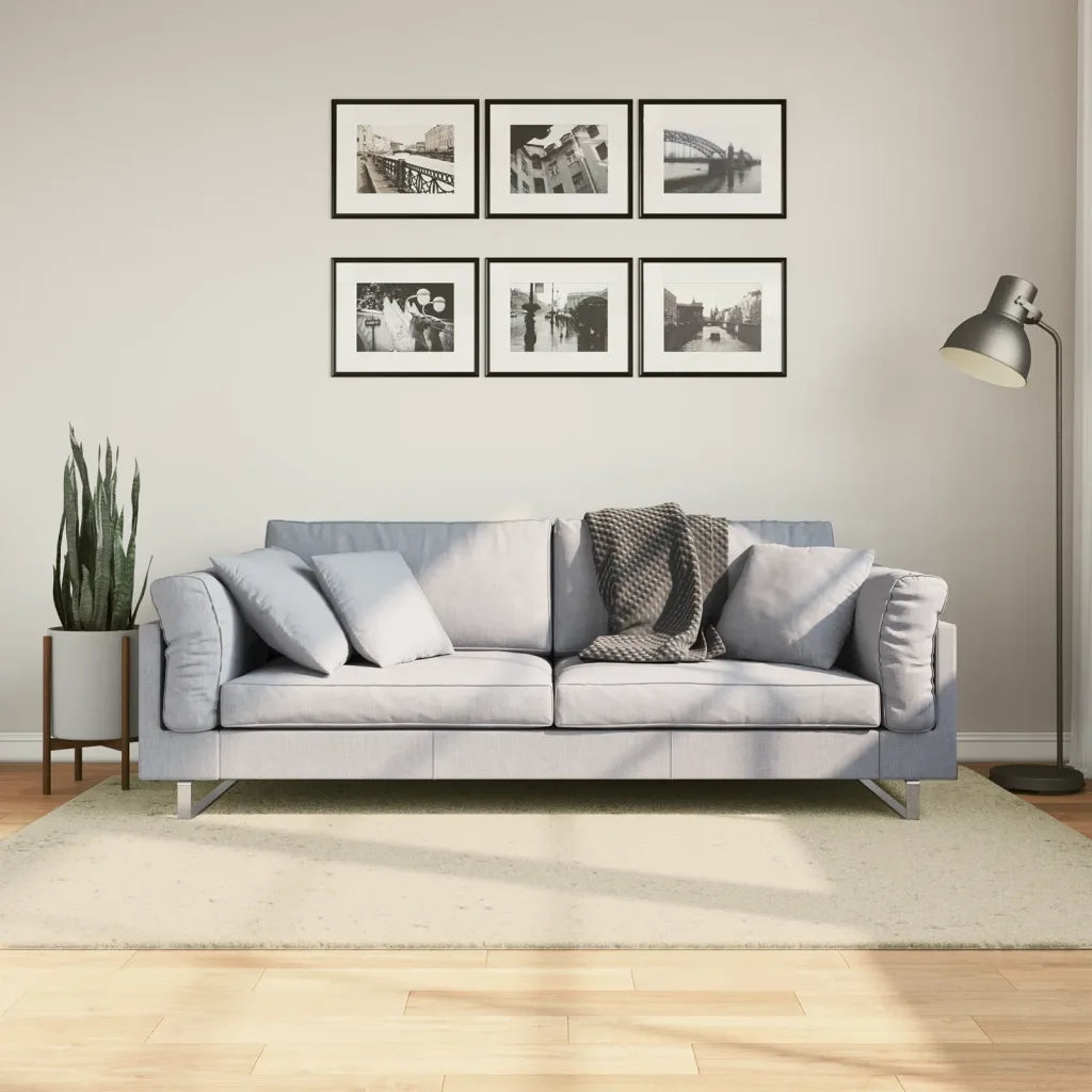 Tappeto a Pelo Corto HUARTE Morbido e Lavabile Crema 140x200 cm 375039