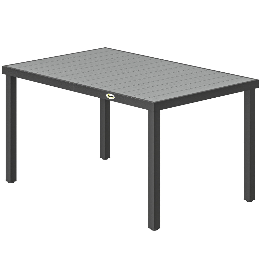 Tavolo da pranzo esterno allungabile grigio ¨C Xylo ¨C 140x90x74 cm per 4-6 persone con piano a doghe