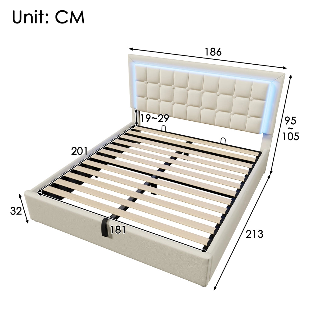 letto imbottito in pu bianco 180x200 cm