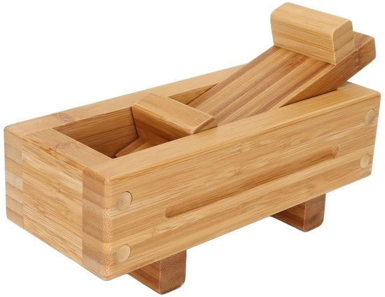 Sformato per Sushi in Legno - Sushimaker Giapponese - Strumento per la Cucina - 3 Accessori - Facile da Utilizzare - Ideale per Sushi e Biscotti