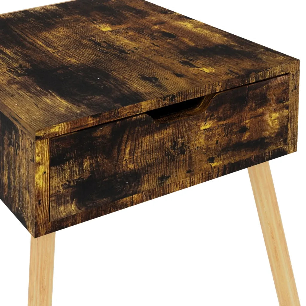 Set di 2 Comodini | Armadio da Notte | Mobiletto da notte Rovere Fumo 40x40x56 cm in Legno Multistrato