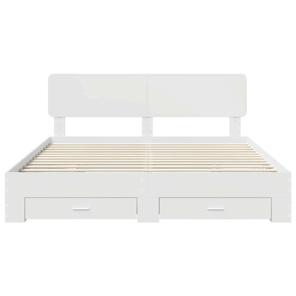 Letto matrimoniale | Letto per adulti | Struttura del letto Bianco 180 x 200 cm Legno multistrato