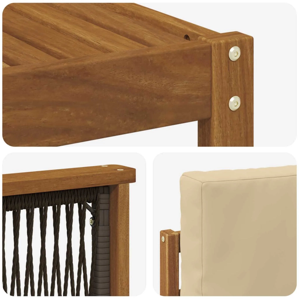 Set di divani da esterno con cuscino 7 pcs Naturale 3385054