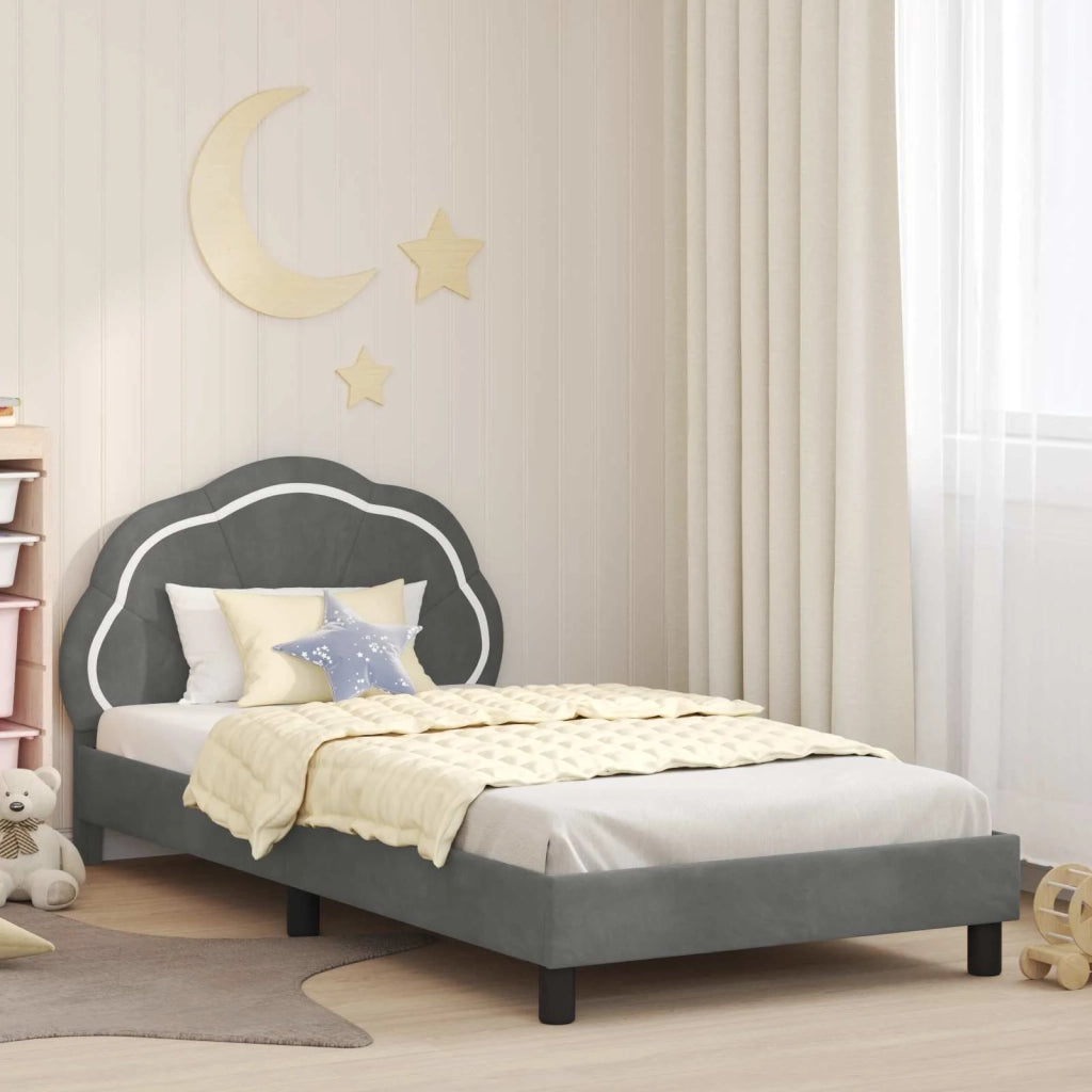 Struttura letto bambini con testata-Giroletto per bambini Grigio Scuro 90 x 190 cm 456710