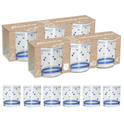 AVIO SET 6 BICCHIERI PER ACQUA CON DESIGN A CUORICINI BLU
