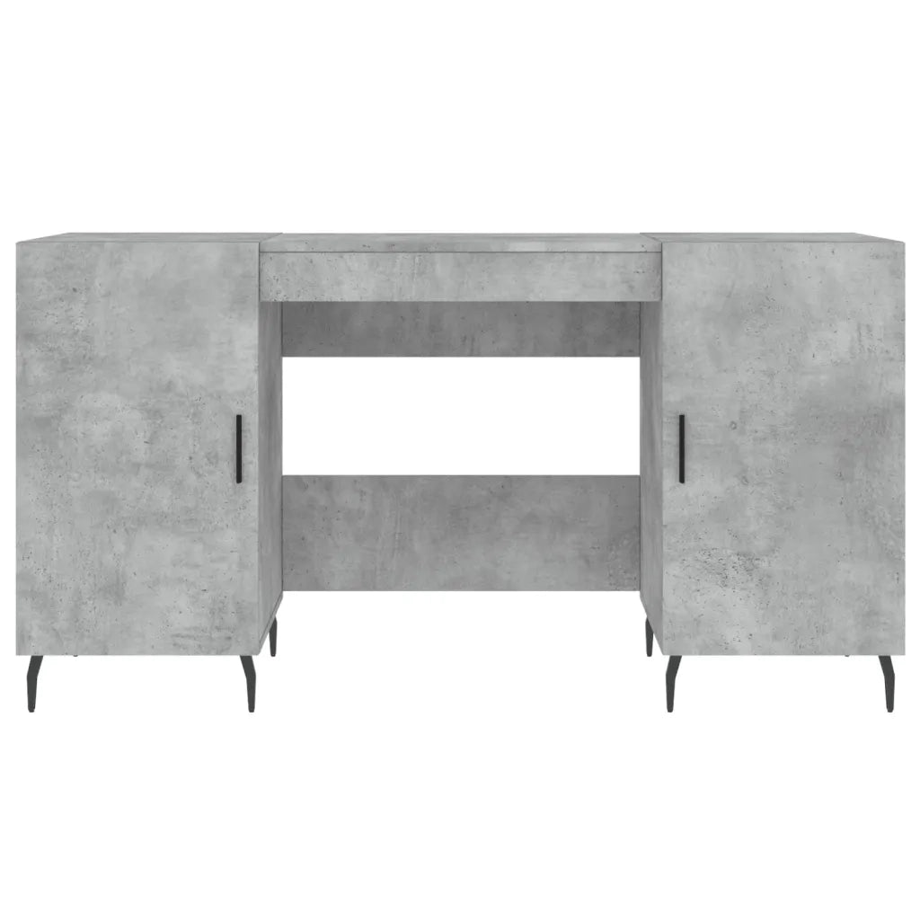 Scrivania | Tavolo da Ufficio Grigio Cemento 140x50x75 cm in Legno Multistrato