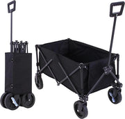 Bolster kar opvougbile - carrello compattibile e robusto per spiaggia con ruote 360° girevoli - capacità 130 litri/8 kg - resistente all'UV e all'acqua - per giardino, campeggio e avventura in spiaggia - colore nero