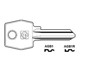 CHIAVI PER CILINDRI AGB 5 SPINE GRANDI- - AGB1R SX - 20 pezzi SILCA