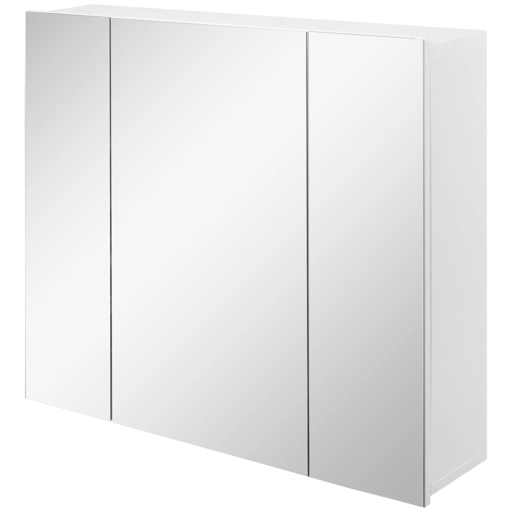 Mobiletto Bagno con Specchio e Ante ¨C zephmum ¨C Bianco 70x15x60cm